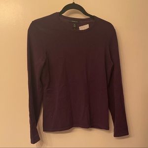 Lands End Eggplant Cotton Sweater